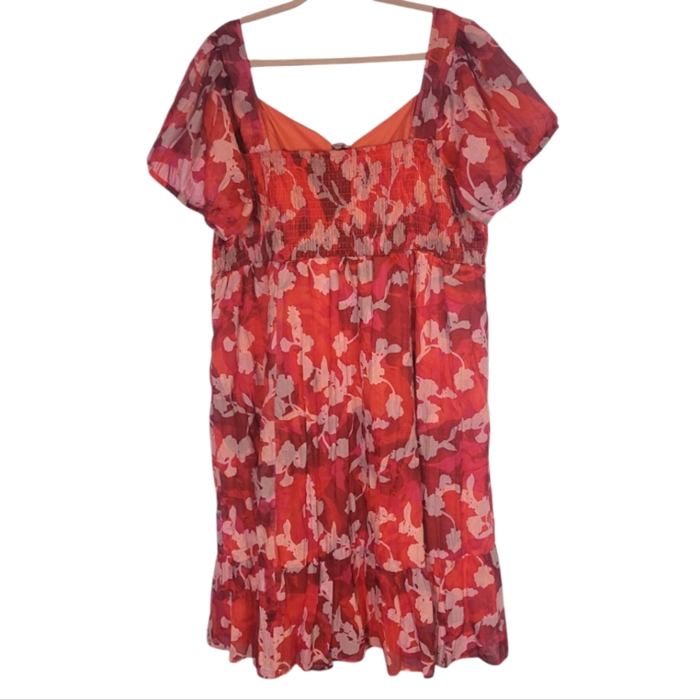 NWT Torrid Lace Up Smoked Floral Dress - Picture 3 of 5